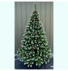 Елка Элитная 1,5 м с шишками и красной калиной 