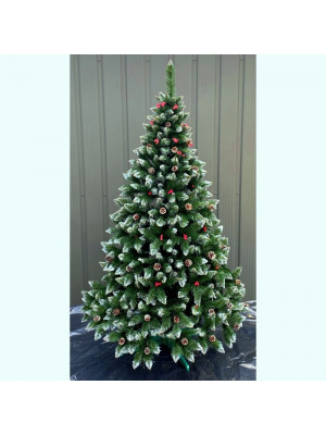 Елка Элитная 1,5 м с шишками и красной калиной 