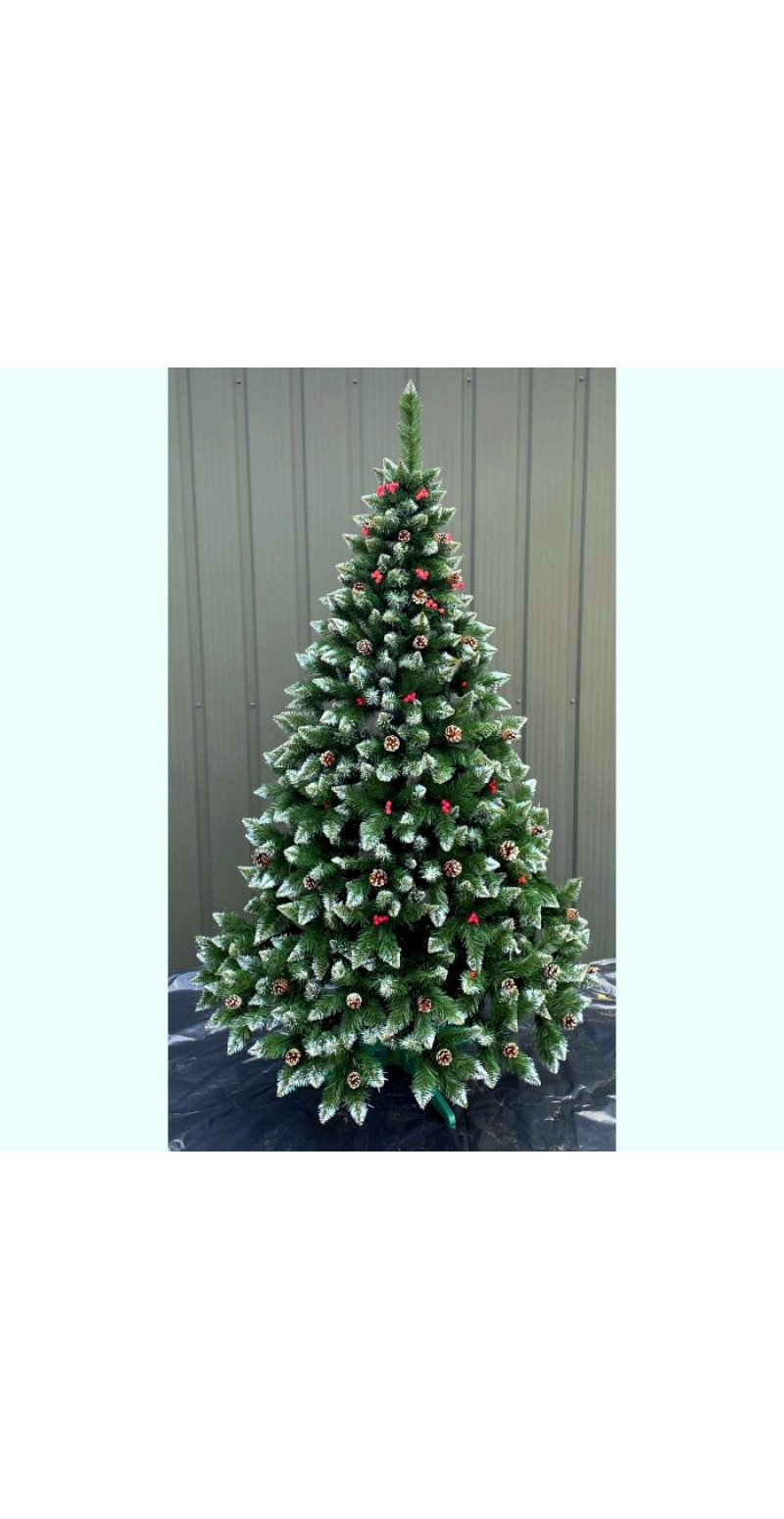 Елка Элитная 1,5 м с шишками и красной калиной 