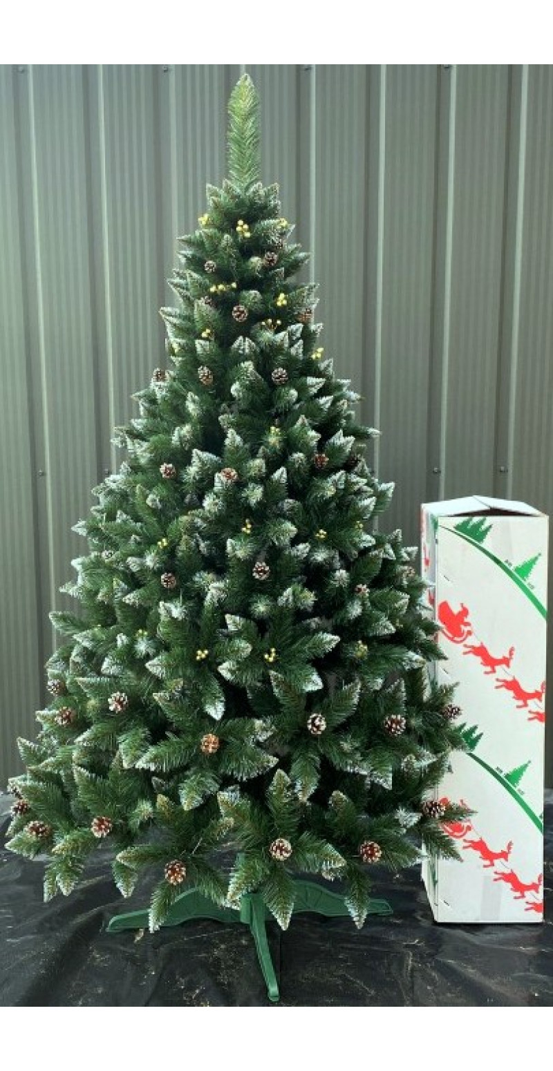 Елка Элитная 2 м с шишками и золотой калиной