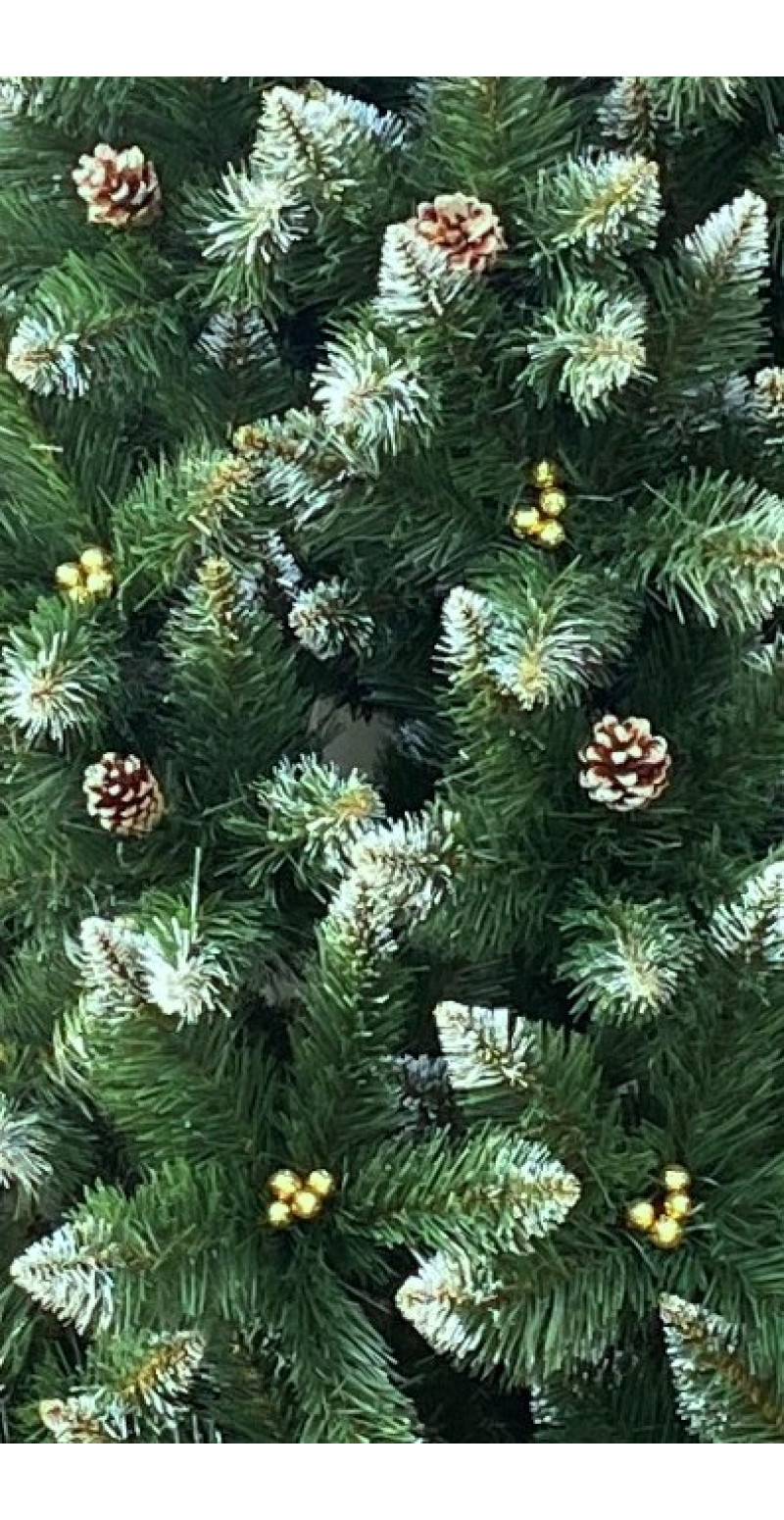 Елка Элитная 1,8 м с шишками и золотой калиной