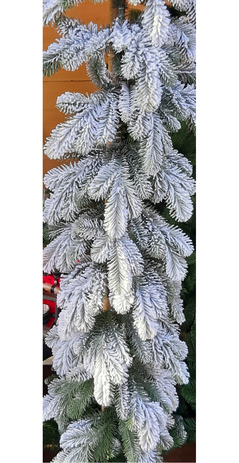 Хвойная литая заснеженная гирлянда 1,5 м ,30 см в диаметре