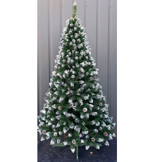 Елка Элитная 2 м Заснеженная с шишками и серебристой калиной