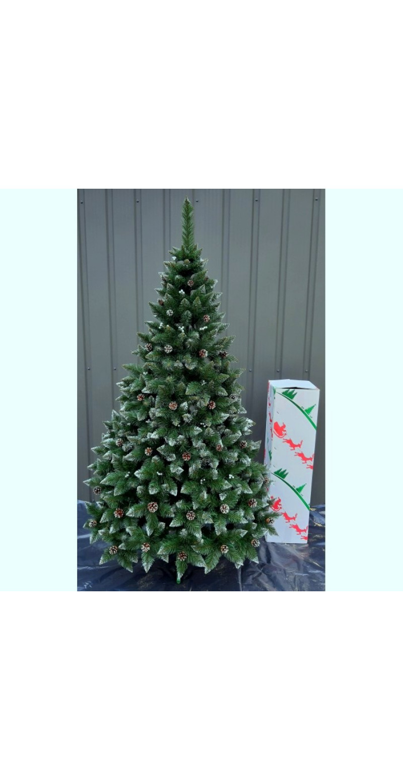 Елка Элитная 1,5 м с шишками и серебристой калиной