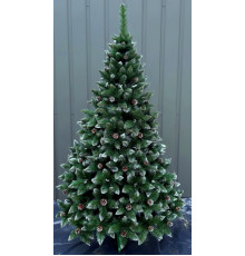 Елка  Элитная 1,8 м с шишками и серебристой калиной