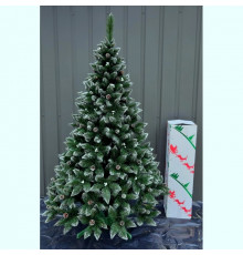 Елка Элитная белый кончик с шишками и серебристой калиной 2,2 м