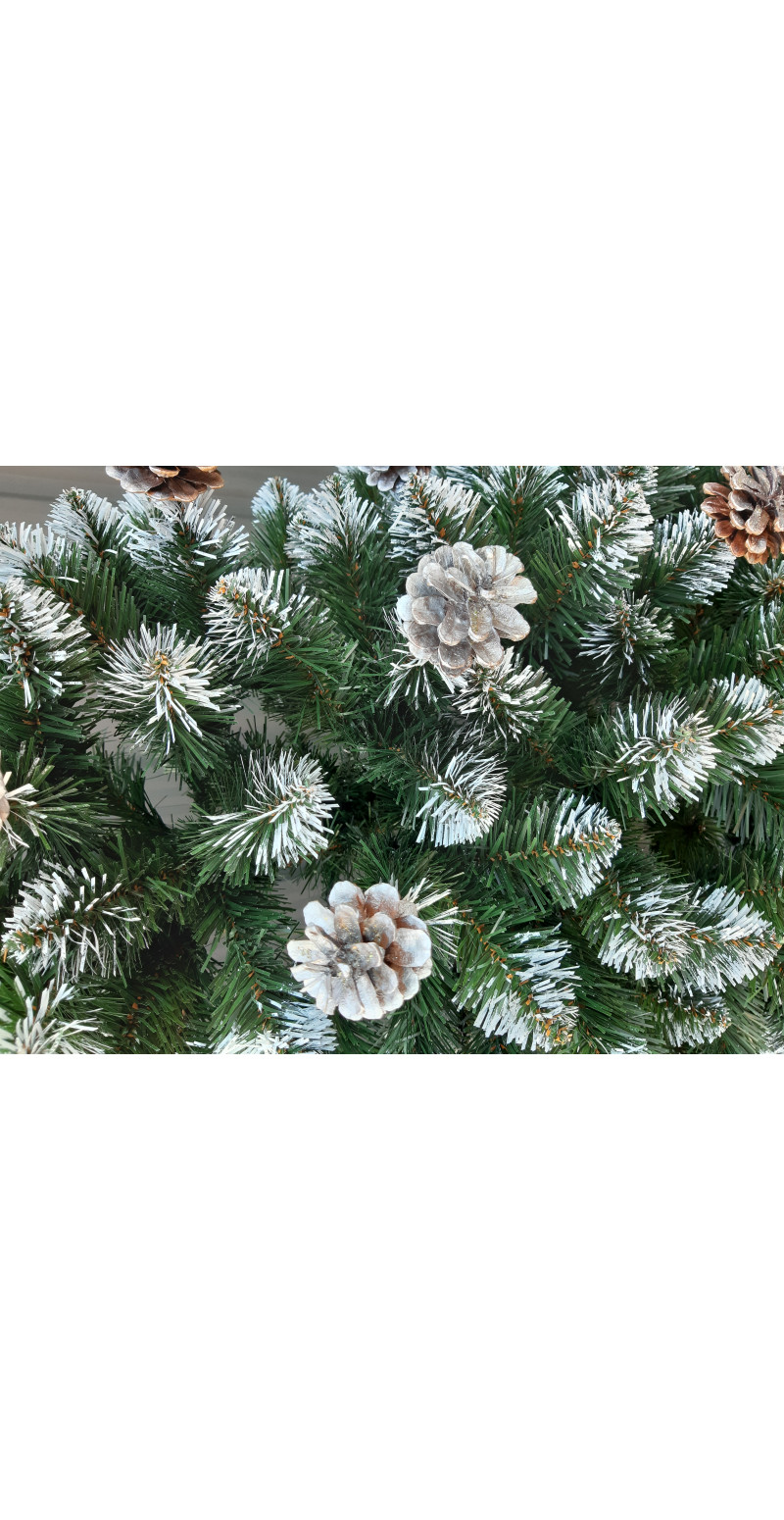 Елка Элитная 2 м Заснеженная с шишками и серебристой калиной