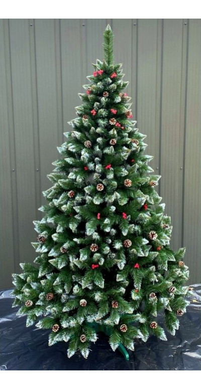 Елка Элитная 2 м с шишками и красной калиной