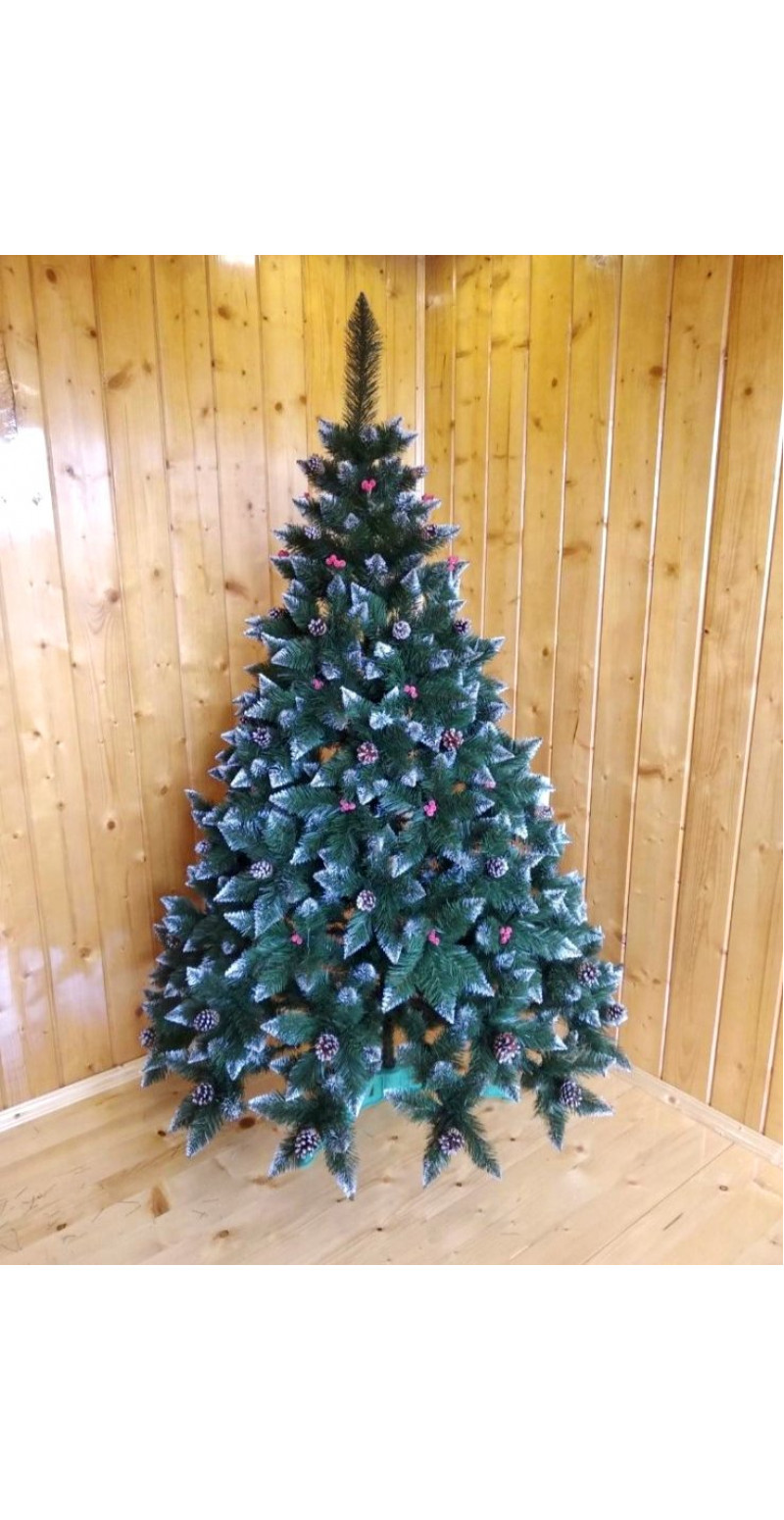 Елка Элитная  2,2 м с шишками и красной калиной